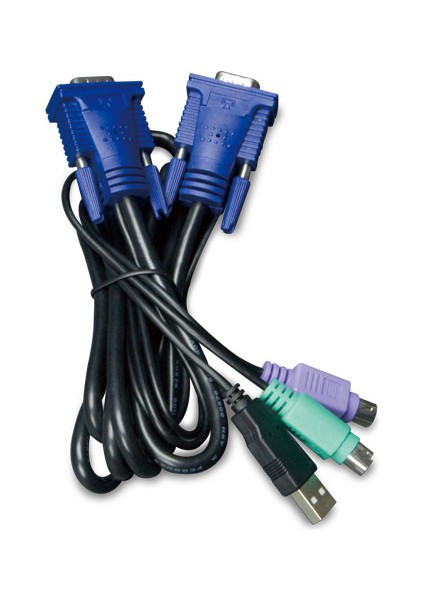 USB Kvm Kablosu, Entegre Ps2 &lt;-&gt; USB Çevirici, 3 Metre&lt;br&gt; 3m USB Kvm Cable With Built-In Ps2 To USB Converter