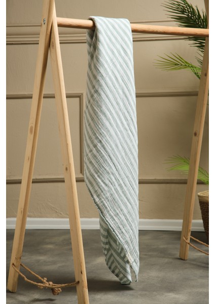 2 Katlı %100 Pamuk Müslin Kundak ve Örtü Bezi | 120x120 cm | Yeşil | 40-40 |Yenidoğan & Bebek Battaniyesi modelleri