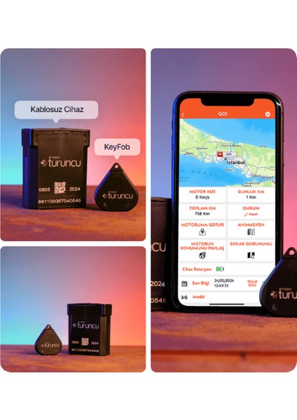 Kablosuz Turuncu Go Motosiklet Takip Cihazı (12 Aylık)