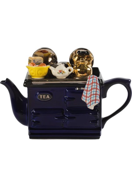 Breakfast Aga Style Büyük Seramik Mavi Teapot