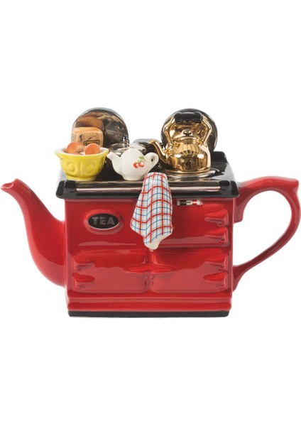 Breakfast Aga Style Büyük Seramik Kırmızı Teapot