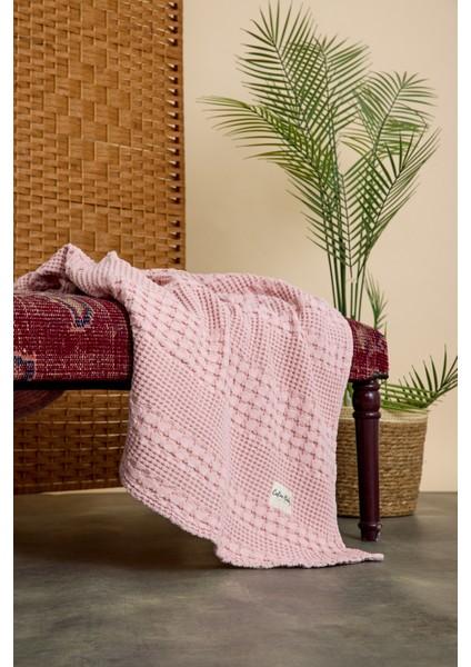 Waffle Pamuklu Pike 100*90CM - Pudra