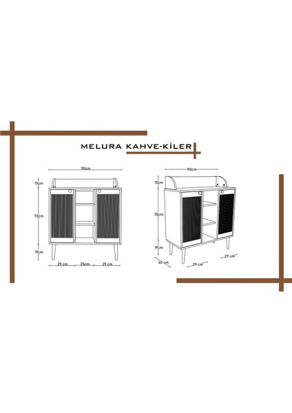 Melura Kahve Kiler-Kahve Köşesi %100 Mdf Lake Ahşap Ayak Çok Amaçlı Dolap fırsatları