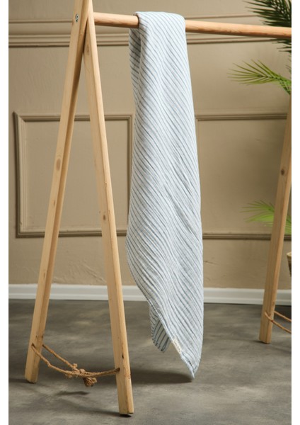 2 Katlı %100 Pamuk Müslin Kundak ve Örtü Bezi | 120x120 cm | Mavi | 30-10 | Yenidoğan & Bebek Battaniyesi modelleri