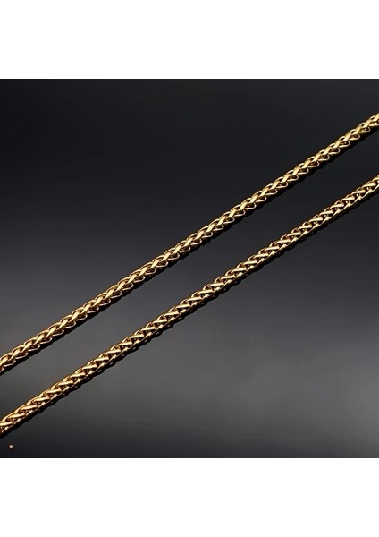 Çelik Kolye Burgu Zincir Model 0.3 mm Kalınlık 55 cm Uzunluk Altın Sarısı Gold modelleri