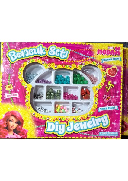Oyuncak Kolye Bileklik Güzellik Süs Takı Aksesuar Seti 12 Farklı Boncuk Seti 26X33CM fiyatları