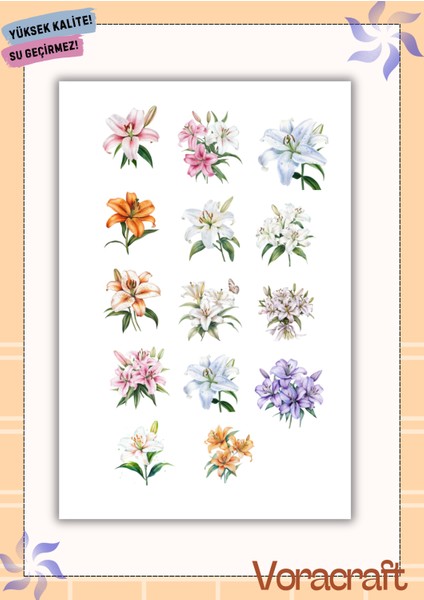 4'lü Bahar Çiçek Sticker Set Ajanda Bullet Journal Set A045 fırsatları