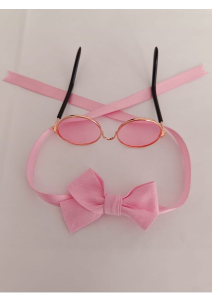 Pembe Gözlük ve Papyon Takımı – Dekoratif Mini Aksesuar