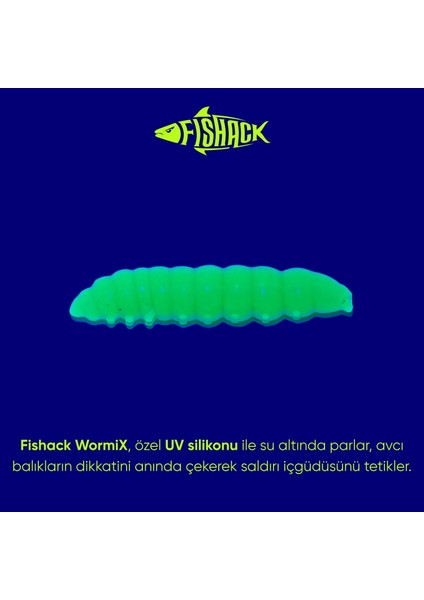 Silikon Kurt Yem - Fishack - 35MM - Peynir Kokulu - 20 Adet - Yeşil - Uv - Trout Bait fiyatları