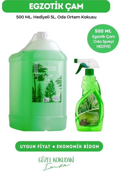 Çam Ortam Kokusu 5 Lt Bidon (Ekonomik)+500 ml Sprey