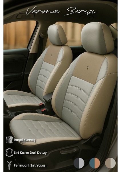 Citroën C4 Sedan 2006–2013 Verona Serisi Raşel Bej Koltuk Kılıfı