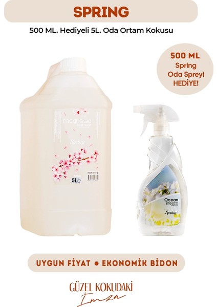 Spring Ortam Kokusu 5 Lt Bidon (Ekonomik)+500 ml Sprey