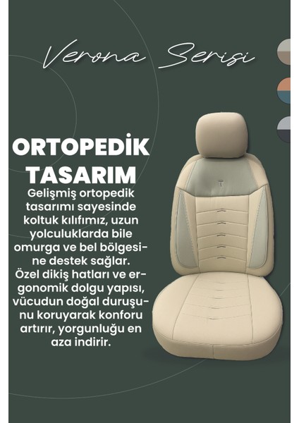 Dodge Caliber 2006–2012 Verona Serisi Raşel Bej Koltuk Kılıfı modelleri