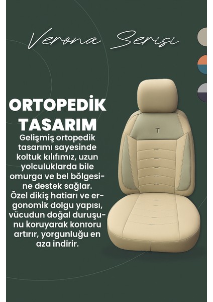Volvo S60 2001–2024 Verona Serisi Raşel Bej Koltuk Kılıfı modelleri
