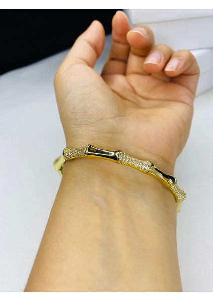 Zirkon Taşlı Çelik Kadın Kelepçe Bilezik modelleri