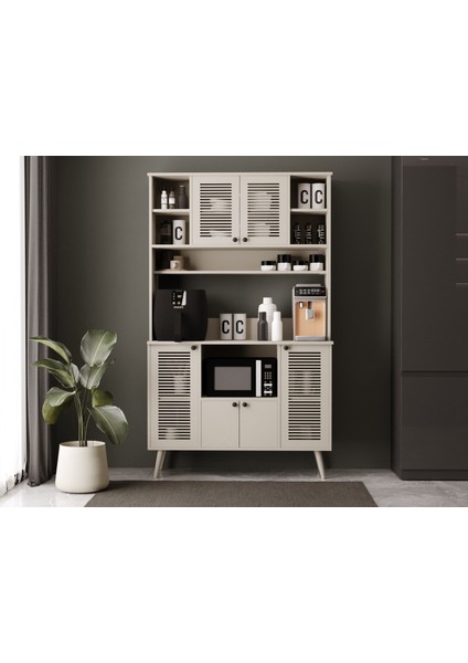 Kahve Köşesi 120 cm %100 Mdf Panjur Kapak Çok Amaçlı Dolap