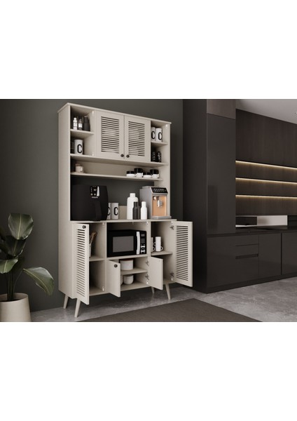 Kahve Köşesi 120 cm %100 Mdf Panjur Kapak Çok Amaçlı Dolap fiyatları