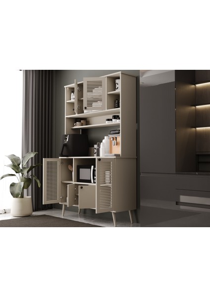 Kahve Köşesi 120 cm %100 Mdf Panjur Kapak Çok Amaçlı Dolap modelleri