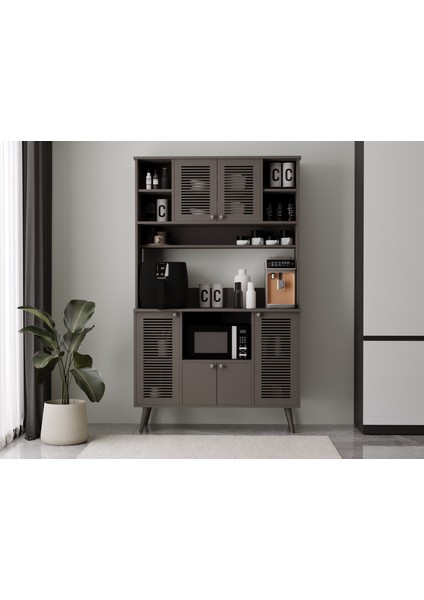 Kahve Köşesi 120 cm %100 Mdf Panjur Kapak Çok Amaçlı Dolap