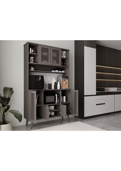 Kahve Köşesi 120 cm %100 Mdf Panjur Kapak Çok Amaçlı Dolap fiyatları