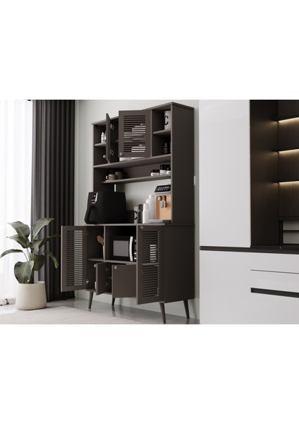 Kahve Köşesi 120 cm %100 Mdf Panjur Kapak Çok Amaçlı Dolap modelleri
