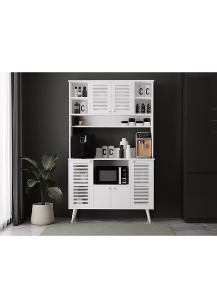 Kahve Köşesi 120 cm %100 Mdf Panjur Kapak Çok Amaçlı Dolap