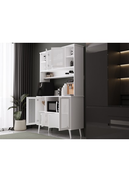 Kahve Köşesi 120 cm %100 Mdf Panjur Kapak Çok Amaçlı Dolap modelleri
