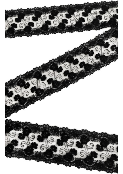 Ara Geniş Model Çiçek Polyester Güpür Dantel