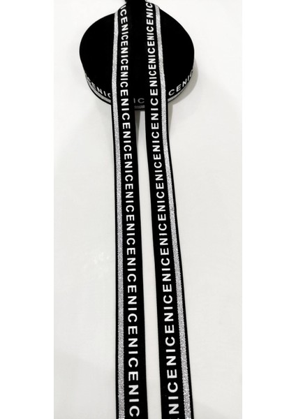 Siyah Gümüş Nıce Yazılı Dokuma Şerit modelleri