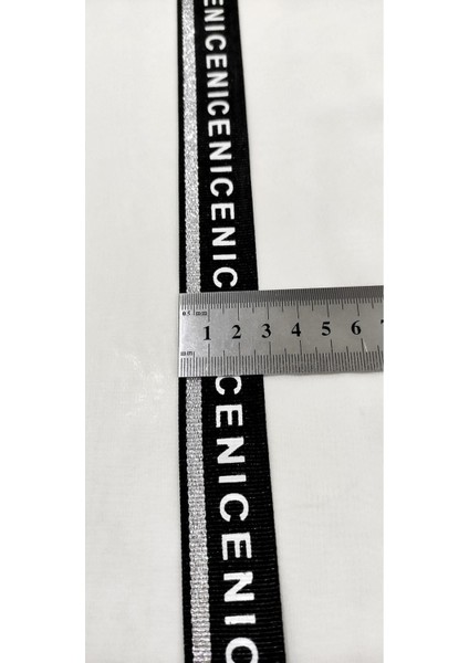 Siyah Gümüş Nıce Yazılı Dokuma Şerit indirimleri