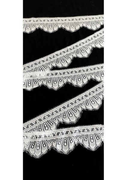 Beyaz Kenar Sakallı Dantel ( 3 mt ) indirimleri