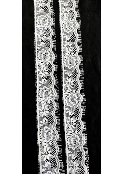 Beyaz Kenar Sakallı Dantel 6 cm ( 3 mt ) modelleri