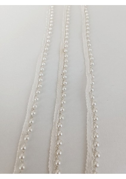 Kenar Beyaz Incili Örme Şerit