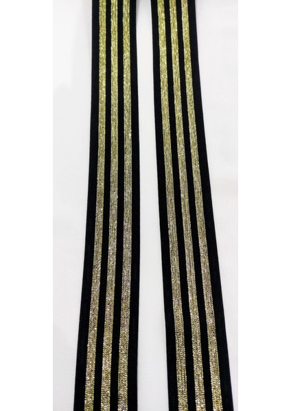 Siyah Gold Çizgili Lastik Şerit indirimleri