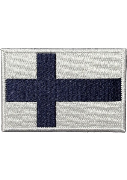 Finlandiya Bayrağı Nakış Patch Peç - 8x5 cm
