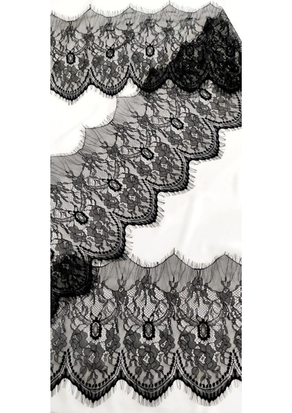 Siyah Sakallı Dantel Kenar 28 cm ( 3 mt )