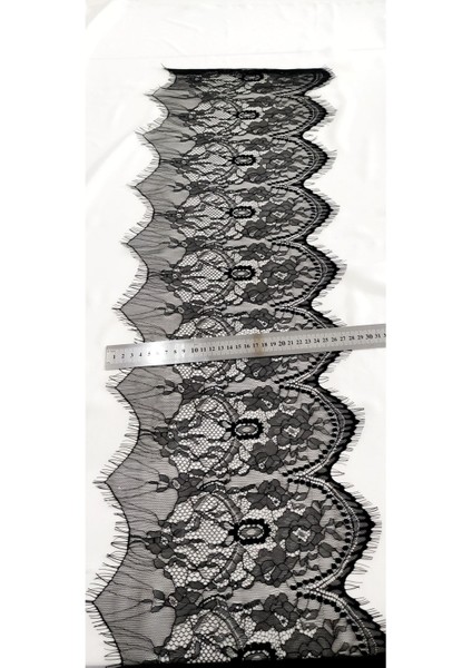 Siyah Sakallı Dantel Kenar 28 cm ( 3 mt )