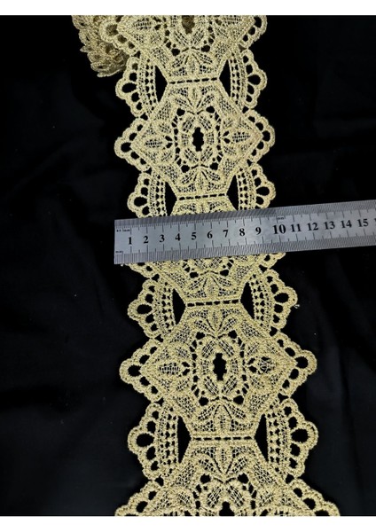 Gold Simli Ara Model Desenli Güpür Dantel fırsatları