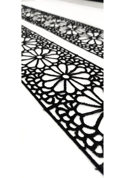 Siyah Ara Özel Çiçek Desenli Güpür Dantel fiyatları