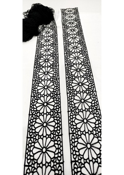 Siyah Ara Özel Çiçek Desenli Güpür Dantel modelleri