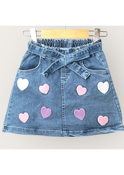 Etek Çocuk Kot Etek Denim Nakışlı