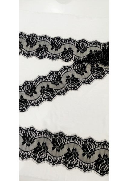 Siyah Sakallı Dantel Ara Gül Desen ( 3 mt ) fiyatları