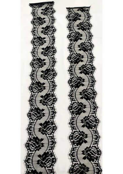 Siyah Sakallı Dantel Ara Gül Desen ( 3 mt ) modelleri