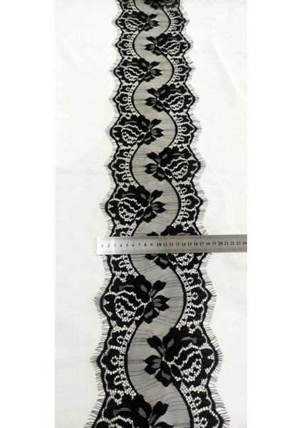 Siyah Sakallı Dantel Ara Gül Desen ( 3 mt ) indirimleri