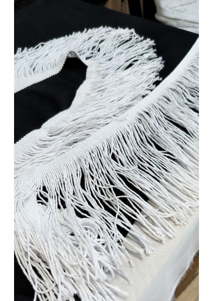 Beyaz Pamuk Saçak Püskül (15 Santimetre Genişliğinde) 1 Metre Fiyalıdır, fiyatları