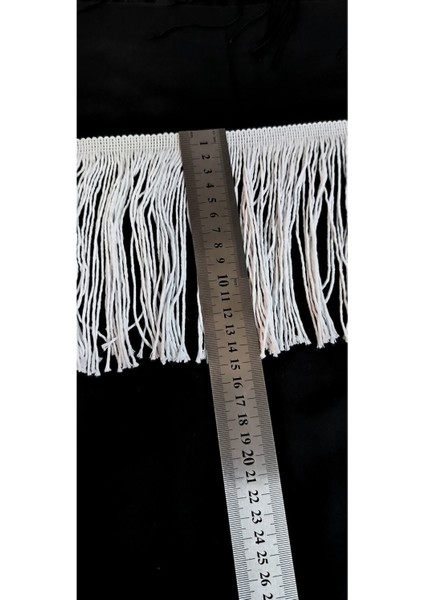 Beyaz Pamuk Saçak Püskül (15 Santimetre Genişliğinde) 1 Metre Fiyalıdır,