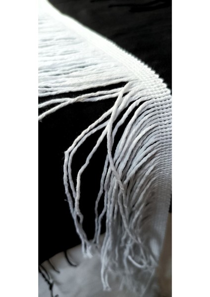 Beyaz Pamuk Saçak Püskül (15 Santimetre Genişliğinde) 1 Metre Fiyalıdır,