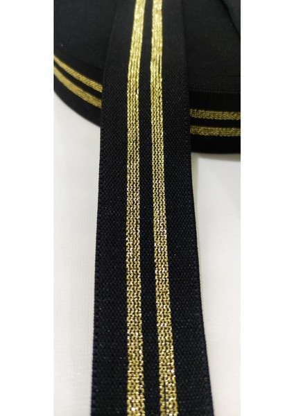 Siyah Gold Çizgili Lastik Şerit fiyatları