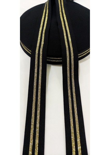 Siyah Gold Çizgili Lastik Şerit fırsatları