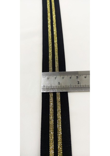 Siyah Gold Çizgili Lastik Şerit indirimleri